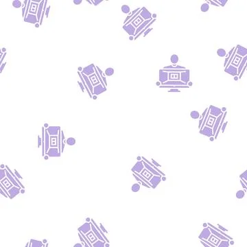 Interior designer glyph seamless pattern Stock-Illustration