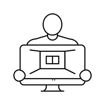 Interior designer line icon vector illustration Stockillustratie