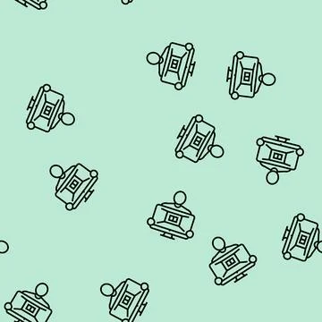 Interior designer line seamless pattern 库存插图