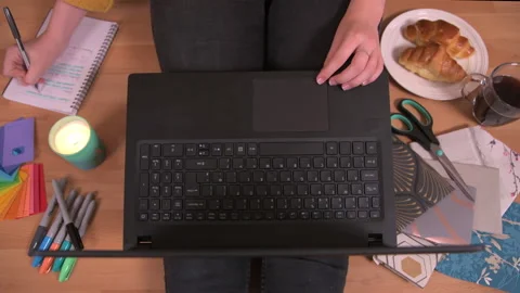 Interior Designer Taking Notes Working From Home Stock Footage 140740069