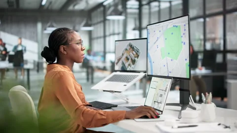 Interior Designer Using Computer Stock Footage 337228353