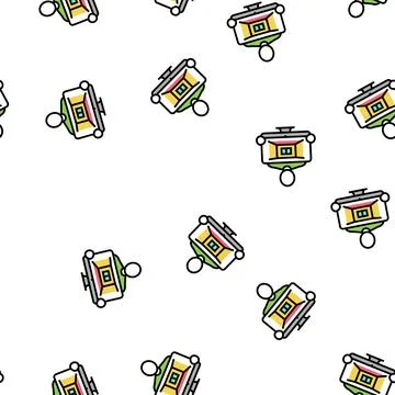 Interior designer vector seamless pattern 库存插图