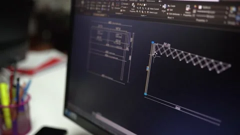 Interior designer woman drawing on the computer Video stock 196143968