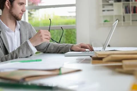 Interior designer working in the office Stock Photos