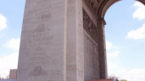 Interior detail of Arc de Triumph Paris France 4k Stock Footage 96343756