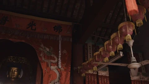 Interior detail of buddhist temple Stock Footage 111593020