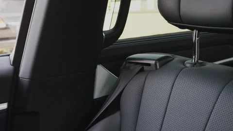 Interior details of a black car interior. Slow camera movement Stock Footage 288193765