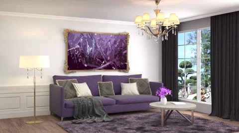 Interior dining area. 3d illustration Stock Footage 67978177