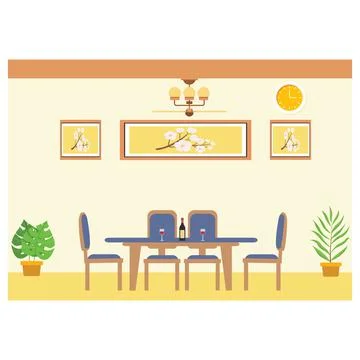 INTERIOR OF DINING ROOM Stock Illustration