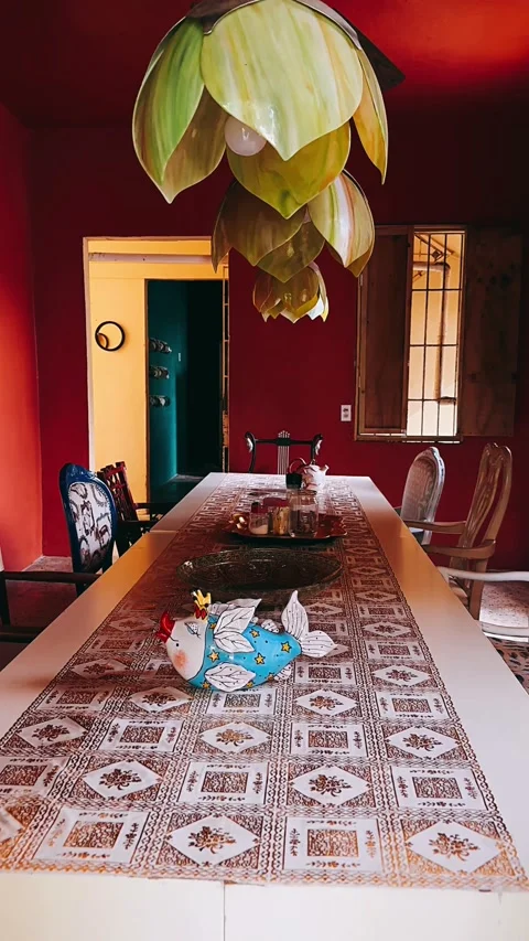 Interior of a dining room, rustic, window, interior, room, home, design, Stock Footage 245942345