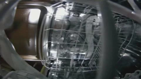 Interior of dishwasher machine Stock Footage 57316791