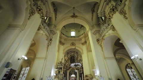 Interior dolly of old church Stock Footage 310802867