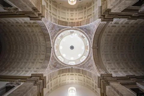 Interior of the dome of Nossa Senhora de Ayuda Church, Salvador, Bahia, Brazil Stock Photos