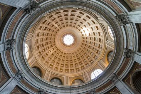 Interior dome of the Vatican Museums Stock Photos