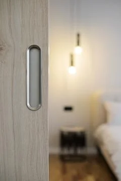 Interior door handle close-up Foto stock