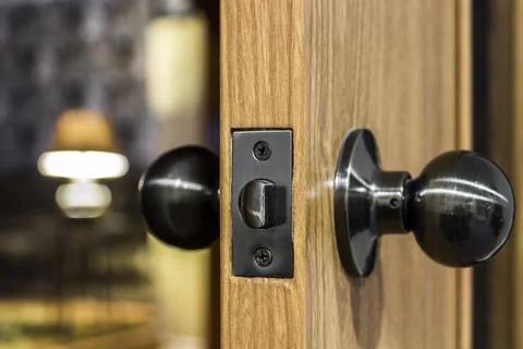 Interior door handle closeup Foto stock