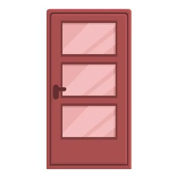 Interior door icon cartoon vector. Home exterior Stock Illustration