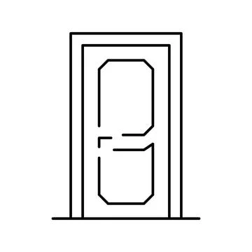 Interior door line icon vector illustration Illustration