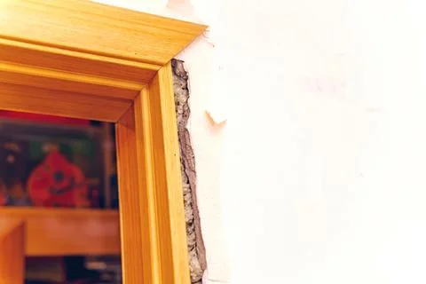 Interior door with uncashed casing Foto stock