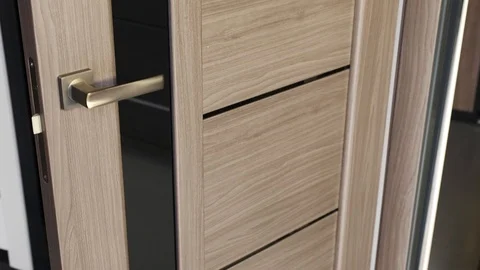Interior doors with door handle Stock Footage 106126372
