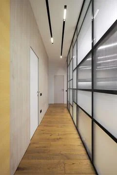 Interior doors in the hallway interior Stock Photos