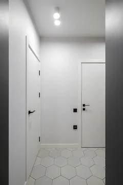 Interior doors inside an apartment in a modern interior Stock Photos