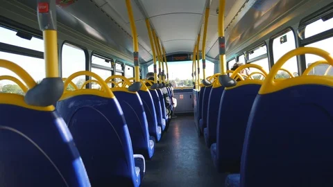 Interior of a double decker bus. Video stock 105972185