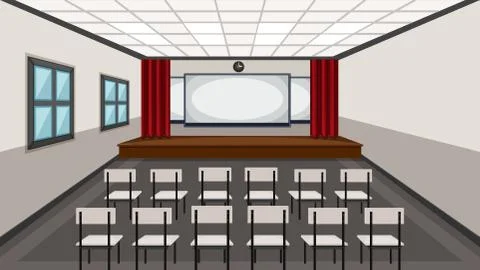 Interior of drama classroom Stock Illustration