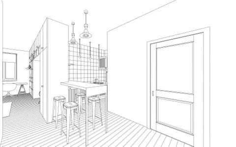 Interior drawing Stock Illustration