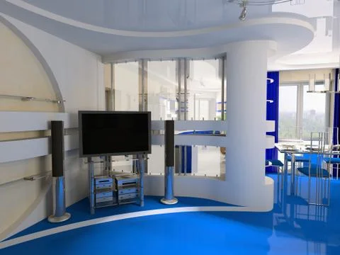 Interior of a drawing room Stock Illustration