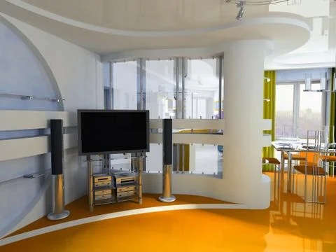 Interior of a drawing room Stock Illustration