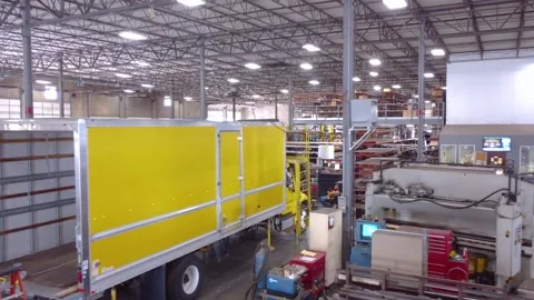 Interior Drone Footage of Workshop Stock Footage 200790534