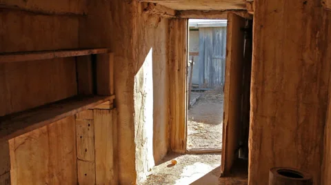 Interior dugout ranch abandoned #2 Stock Footage 33943083