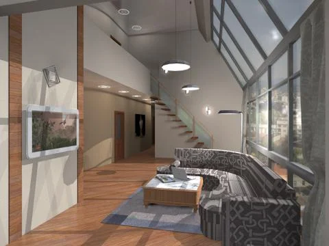 Interior of a dwelling house. Stock Illustration