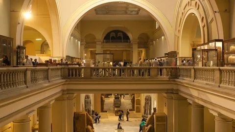 Interior Egyptian Museum - Cairo 2 Stock Footage 122574067