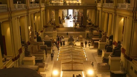 Interior Egyptian Museum - Cairo Stock Footage 122574196