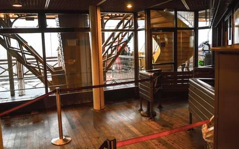 The interior of the Eiffel Tower. Stock Photos