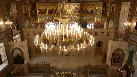Interior element of a religious temple. Stock Footage 255857808
