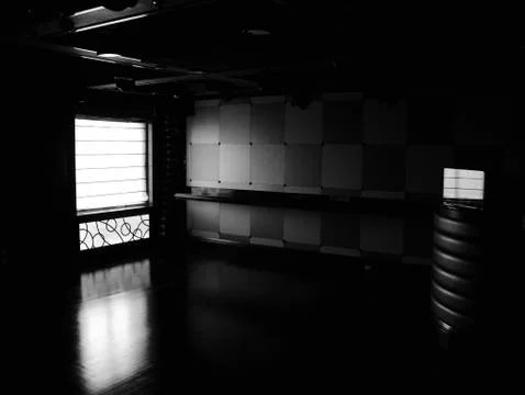 Interior elements at the public theater in black and white Stock Photos