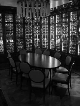 Interior elements at the public theater in black and white Stock Photos