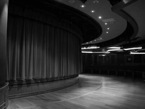 Interior elements at the public theater in black and white Stock Photos