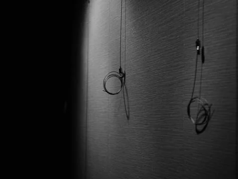 Interior elements at the public theater in black and white Stock Photos