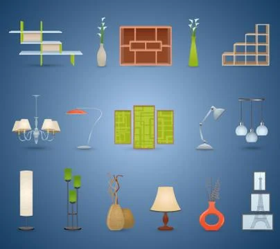 Interior Elements Set Stock Illustration