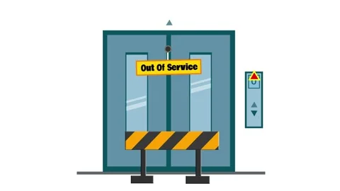 Interior Elevator Out Of Service and Under Construction Symbol Animation. b.. Stock Footage 305711047