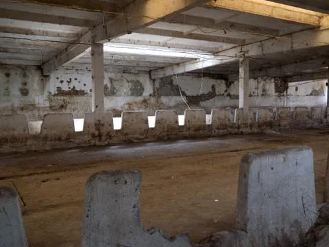 Interior empty, abandoned building scene  Stock Photos