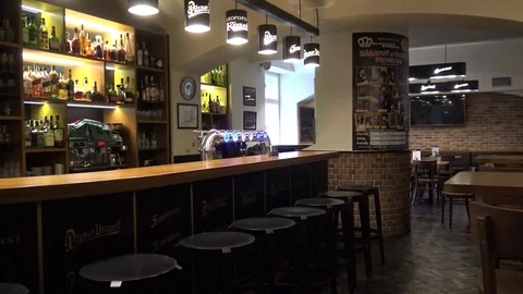 The interior of an empty bar Stock Footage 82681625