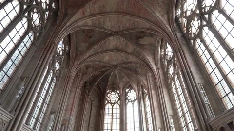 Interior Of Empty Chapel At The Castle Of Saint Germain En Laye In Stock Footage 198193596