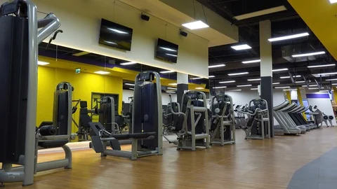 The interior of an empty gym Stock-Footage 87899969