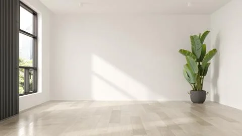 Interior of empty modern living room 3D rendering Stock Illustration