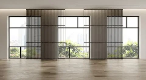 Interior of empty modern living room 3D rendering Stock Illustration